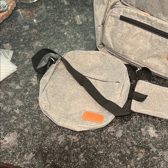 Gray and Tan Men's Backpack Set Light Gray Set of 3 - Picture 3 of 15